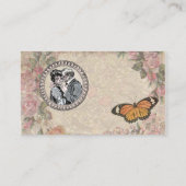 ヴィンテージロマンスカップルアンティークバラ結婚ズ プレイスカード (裏面)