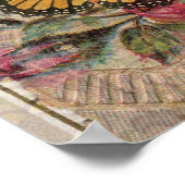 ヴィンテージロマンスカップルアンティークバラ結婚ズ ポスター (角)