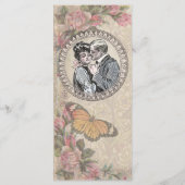 ヴィンテージロマンスカップルアンティークバラ結婚ズ メニュー (裏面)