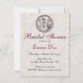 ヴィンテージロマンスカップルアンティークバラ結婚ズ 招待状 (正面)