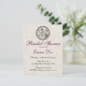 ヴィンテージロマンスカップルアンティークバラ結婚ズ 招待状 (スタンド正面)