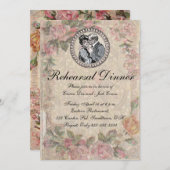 ヴィンテージロマンスカップルアンティークバラ結婚ズ 招待状 (正面/裏面)