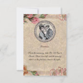 ヴィンテージロマンスカップルアンティークバラ結婚ズ 招待状 (裏面)
