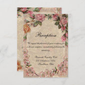 ヴィンテージロマンスカップルアンティークバラ結婚ズ 招待状 (正面/裏面)