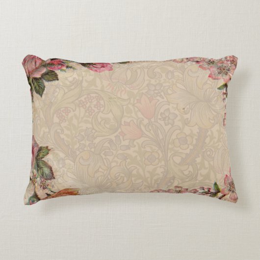 ヴィンテージロマンスカップル:アンティークバラガーリーラブ アクセントクッション (正面)