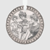 ヴィンテージロマンスカップル：アンティークバラガーリーラブ オーナメント (裏面)