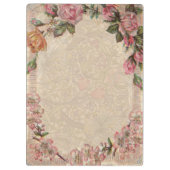 ヴィンテージロマンスカップル:アンティークバラガーリーラブ クリップボード (裏面)