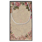 ヴィンテージロマンスカップル：アンティークバラガーリーラブ スモールペーパーバッグ (裏面)