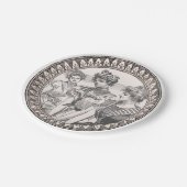 ヴィンテージロマンスカップル：アンティークバラガーリーラブ ペーパープレート (アングル)