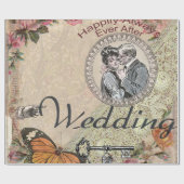 ヴィンテージロマンスカップル:アンティークバラガーリーラブ ラッピングペーパー (フラット)