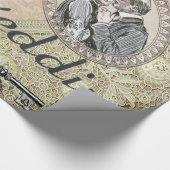 ヴィンテージロマンスカップル:アンティークバラガーリーラブ ラッピングペーパー (角)