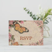 ヴィンテージロマンスカップル アンティークローズ ウェディング 招待状 (スタンド正面)