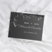 ヴィンテージロマンスダークシルバー結婚ズ 案内ポストカード