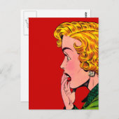 ヴィンテージロマンスノベルガール漫画アート ポストカード (正面/裏面)