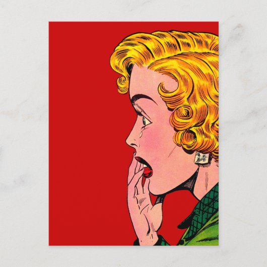 ヴィンテージロマンスノベルガール漫画アート ポストカード (正面)