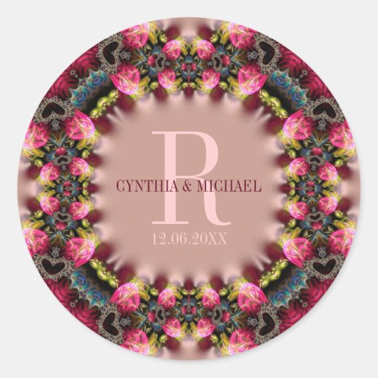 ヴィンテージロマンスバラ結婚ズ記念 ラウンドシール (正面)