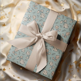 ヴィンテージロマンスパターンフローラ ラッピングペーパー