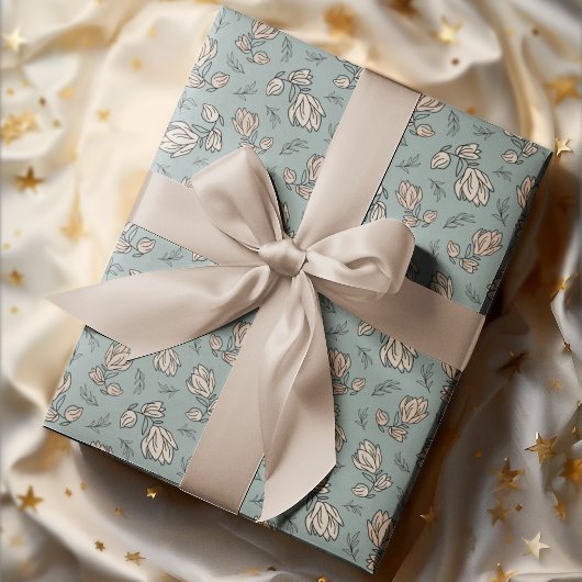 ヴィンテージロマンスパターンフローラ ラッピングペーパー