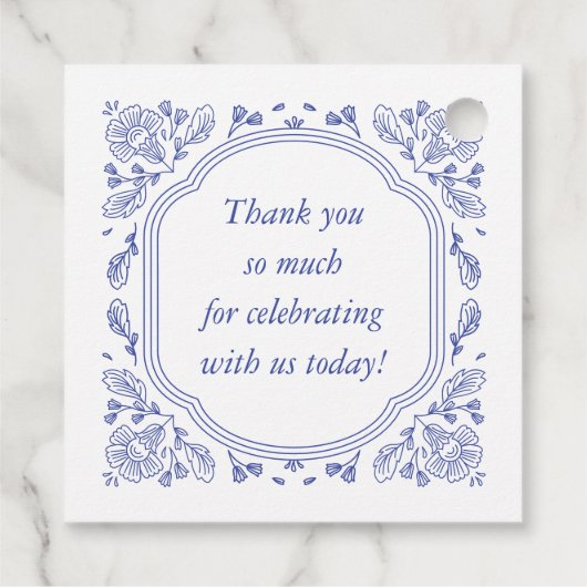 ヴィンテージロマンスフローラ結婚式の引き出物ラベル フェイバータグ (裏面)