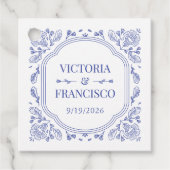 ヴィンテージロマンスフローラ結婚式の引き出物ラベル フェイバータグ (正面)