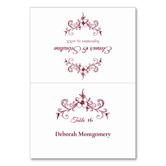 ヴィンテージロマンスブルゴーニュ結婚フローラ座席表 テーブルナンバー (正面)