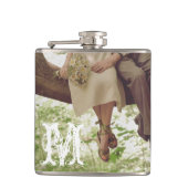 ヴィンテージロマンスラブカップルのモノグラムウイスキーフラスコ フラスク (正面)