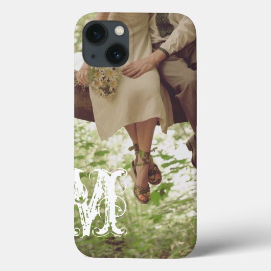 ヴィンテージロマンスラブカップルモノグラムIPADケース Case-Mate iPhoneケース (裏面)