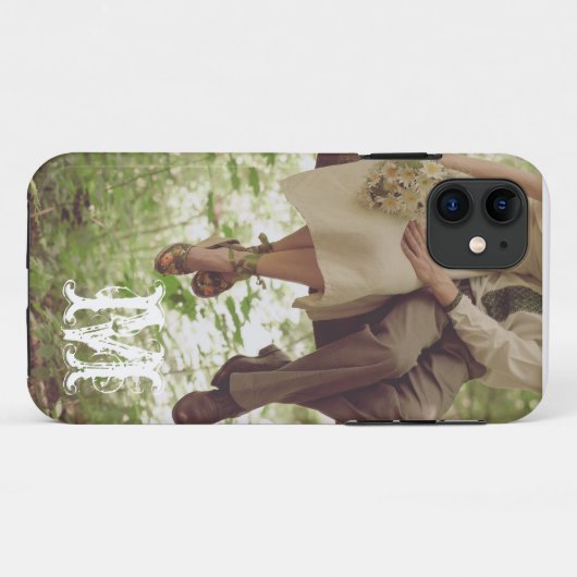 ヴィンテージロマンスラブカップルモノグラムIPHONE 5ケース Case-Mate iPhoneケース (裏面(横))