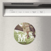 ヴィンテージロマンスラブクープルモノグラムイニシャルマグネット マグネット (インサイチュ (食洗機))