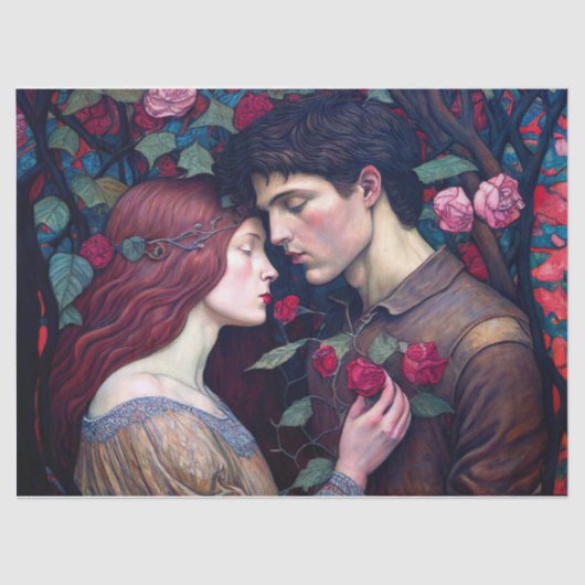 ヴィンテージロマンス愛好家カップルの切り離し 薄葉紙 (正面)