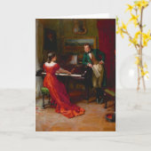 ヴィンテージロマンス挨拶カード カード (黄色い花)