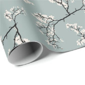 ヴィンテージロマンス春の花パターンティール(緑がかった色) ラッピングペーパー (ロールコーナー)