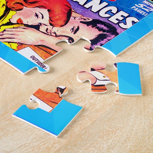 ヴィンテージロマンス漫画ブックカバーコラージュ ジグソーパズル (側面)