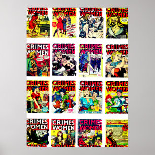 ヴィンテージロマンス漫画ブックカバーコラージュ ポスター