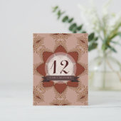 ヴィンテージロマンス結婚レースのテーブル番号葉書 ポストカード (スタンド正面)