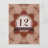 ヴィンテージロマンス結婚レースのテーブル番号葉書 ポストカード (正面)