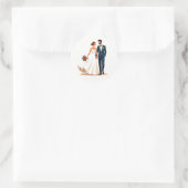 ヴィンテージロマンス結婚式用シール ラウンドシール (バッグ)