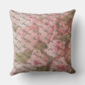 ヴィンテージロマンス:手書き「I Love You」 クッション (裏面)