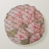 ヴィンテージロマンス:手書き「I Love You」 ラウンドクッション (裏面)