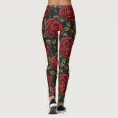 ヴィンテージロマンス： William Morris Red Rose Tapestry レギンス (裏面)