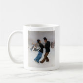 ヴィンテージロマンチックなアイススケーター コーヒーマグカップ (左)