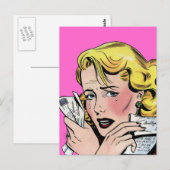 ヴィンテージロマンチックなアート – 最初のロマンスの別れ ポストカード (正面/裏面)