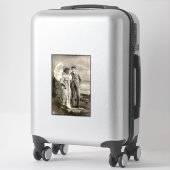 ヴィンテージロマンチックなカップルとパラソル シール (スーツケース)