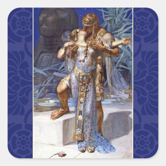 ヴィンテージロマンチックなカップルのアンソニーとクレオパトラキス スクエアシール (正面)