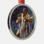 ヴィンテージロマンチックなカップルのアンソニーとクレオパトラキス メタルオーナメント (右)