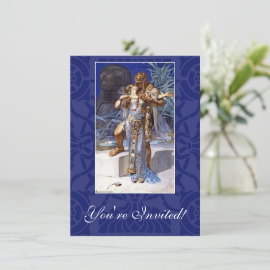 ヴィンテージロマンチックなカップルのアンソニーとクレオパトラキス 招待状 (スタンド正面)