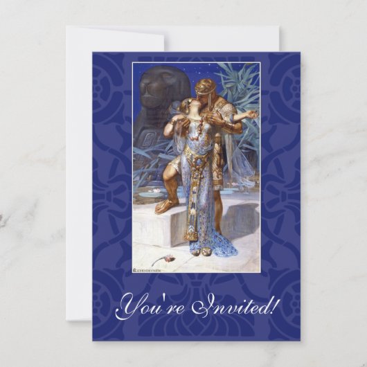 ヴィンテージロマンチックなカップルのアンソニーとクレオパトラキス 招待状 (正面)