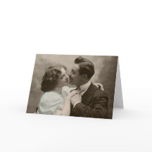 ヴィンテージロマンチックなカップルのバレンタインカード