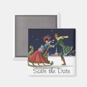 ヴィンテージロマンチックなクリスマスの愛、日付を保存！ マグネット (正面/裏面)