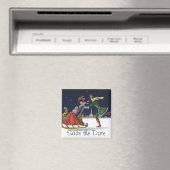 ヴィンテージロマンチックなクリスマスの愛、日付を保存！ マグネット (インサイチュ (食洗機))